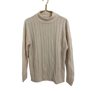 Vintage ivory yarnworks cable knit sweater size large